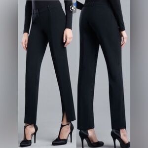 ST John caviar black trousers Jennifer Crepe Marocain ankle pant Sz10